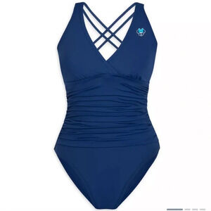 Disney Parks Minnie Mouse Cross Back Swimsuit for Women blue size XL